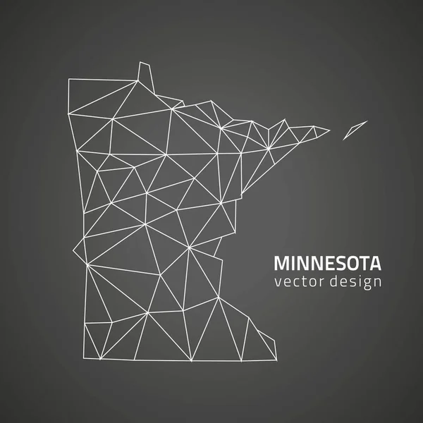 Minnesota contour vectoriel noir carte triangle polygonale — Image vectorielle