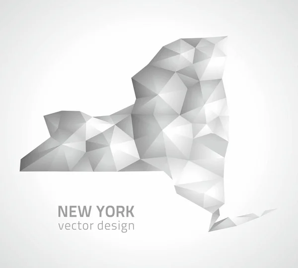 Nova York cinza e prata vetor 3d mosaico sombra triângulo mapa —  Vetores de Stock