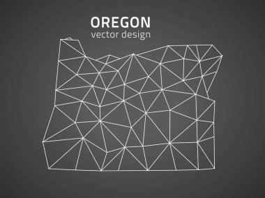 Oregon siyah vektör poligonal Amerika Haritası
