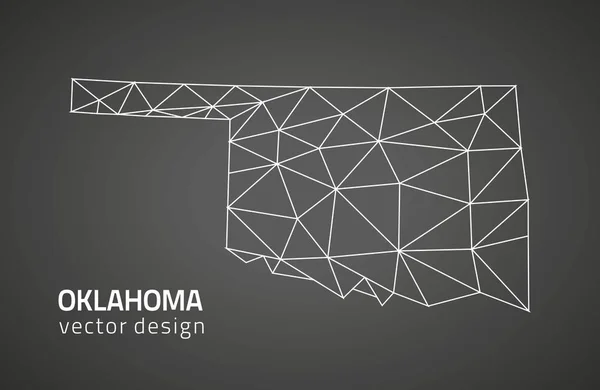 Oklahoma black 3d mozaïek vector veelhoekige kaart — Stockvector
