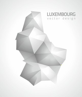 Lüksemburg gri vektör poligonal gölge 3d harita