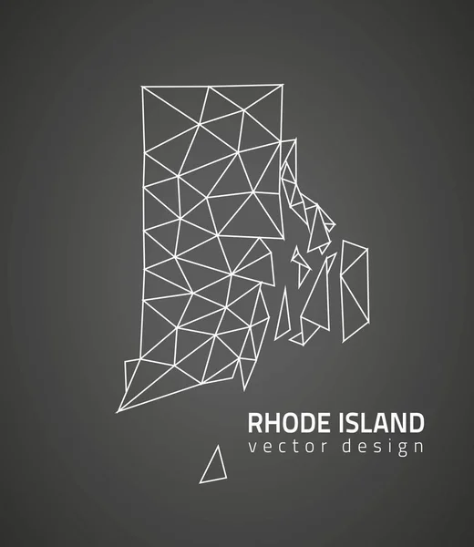Carte de contour graphique vectoriel noir Rhode Island — Image vectorielle