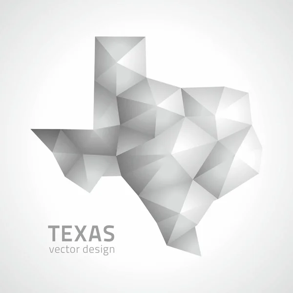 Texas vetor poligonal mosaico gráfico perspectiva mapa —  Vetores de Stock