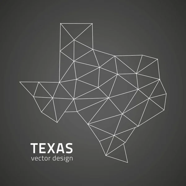 Texas gri vektör anahat poligonal üçgen harita