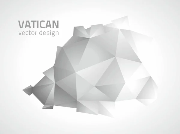 Vatican polygonal grey vector mosaic perspective map — Stock Vector