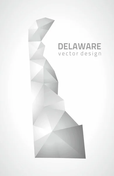 Delaware grijs vector veelhoekige schaduw mozaïek kaart — Stockvector