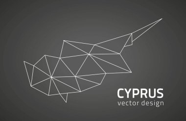 Kıbrıs vektör kontur siyah harita