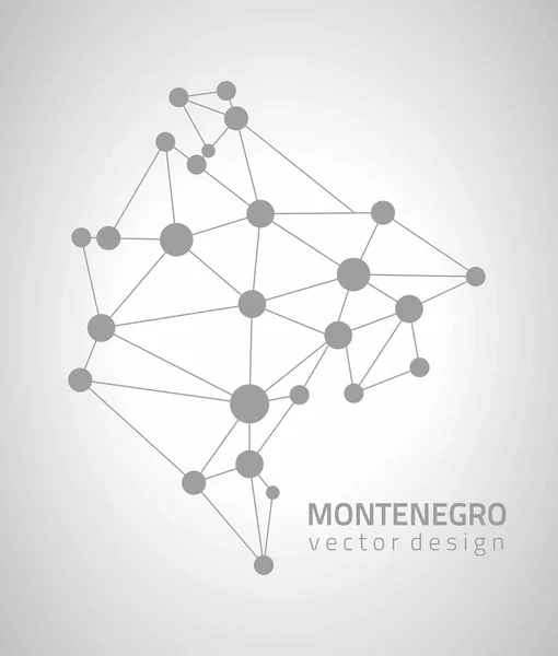 Montenegro Grey Vector Polygonal Map — Stock Vector