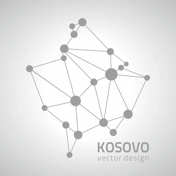 Kosowo Szary Szkic Wektor Mapa — Wektor stockowy