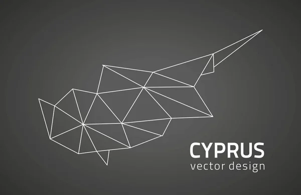 Cyprus Vector Contour Black Map — Stock Vector