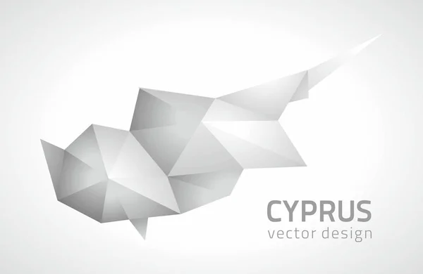 Cyprus Grey Vector Polygonal Map — Stock Vector