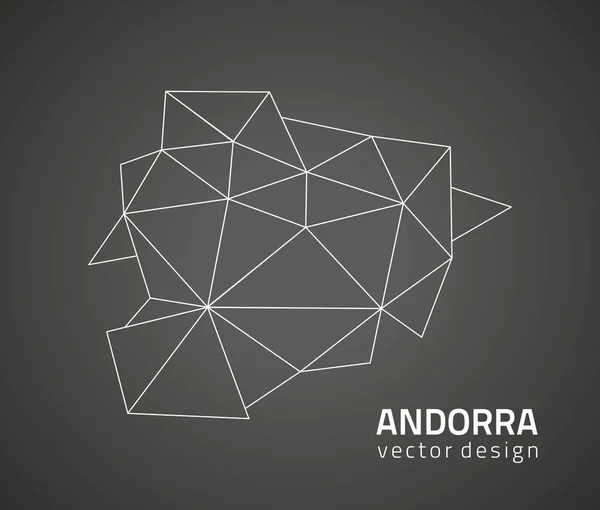 Andorre Carte Contour Vectoriel Noir — Image vectorielle