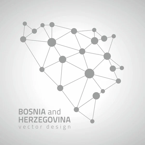 Bosnia Herzegovina Grey Outline Vector Map — Stock Vector