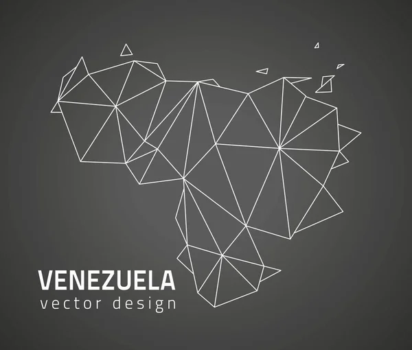 委内瑞拉矢量轮廓黑色地图 — 图库矢量图片