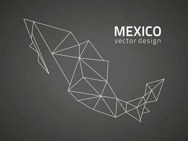 Mexique Carte Vectorielle Contour Noir — Image vectorielle