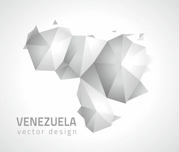 Venezuela Grey Vector Polygonal Map — Stock Vector