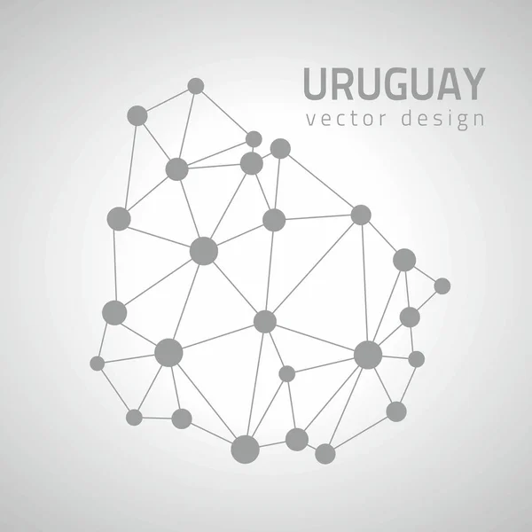 Uruguay Grey Outline Vector Map — Stock Vector