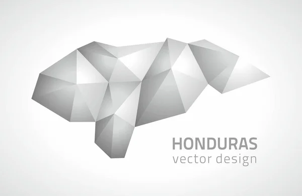 Honduras Polygonal Silver Grey Vector Map America — Stock Vector
