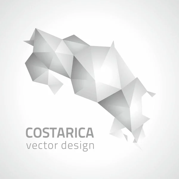 Costa Rica Polygonal Grey Vector Map — Stock Vector