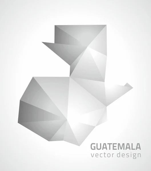 Guatemala Carte Vectorielle Polygonale Argentée — Image vectorielle