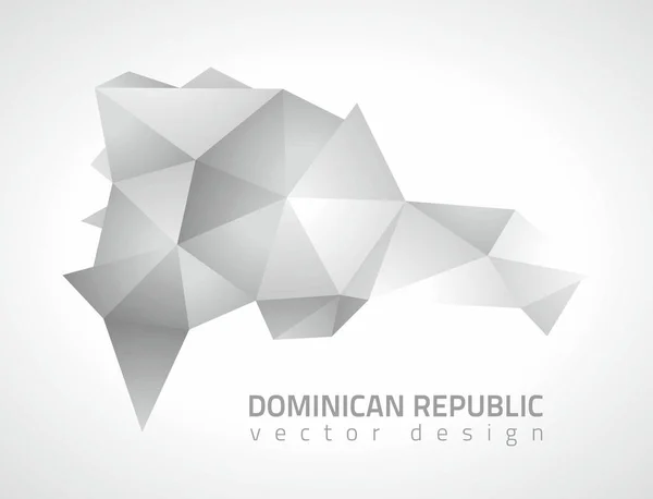 Dominican Republic Polygonal Silver Vector Map America — Stock Vector