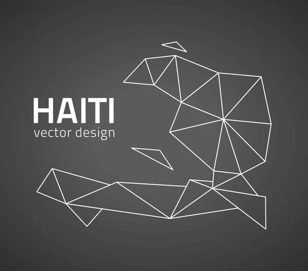 Haiti Black Vector Outline Map — Stock Vector