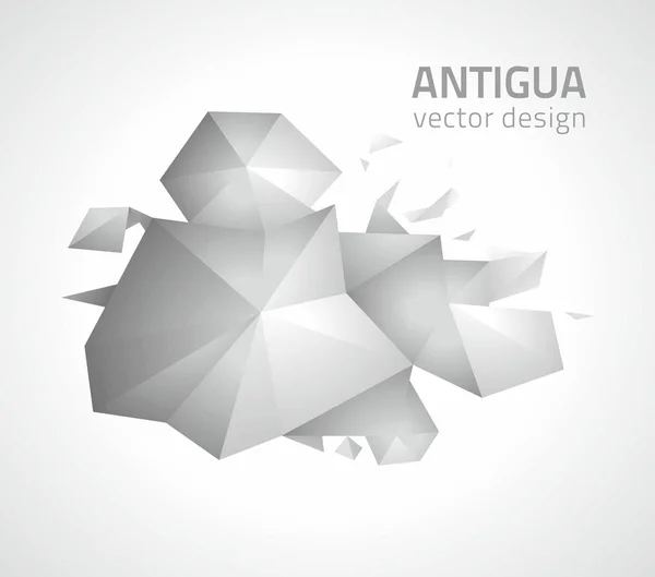Многоугольная Векторная Карта Антигуа Серого Серебра — стоковый вектор