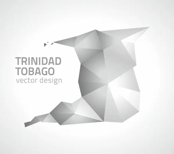 Trinidad Tobago Grey Vector Polygonal Map America — Stock Vector
