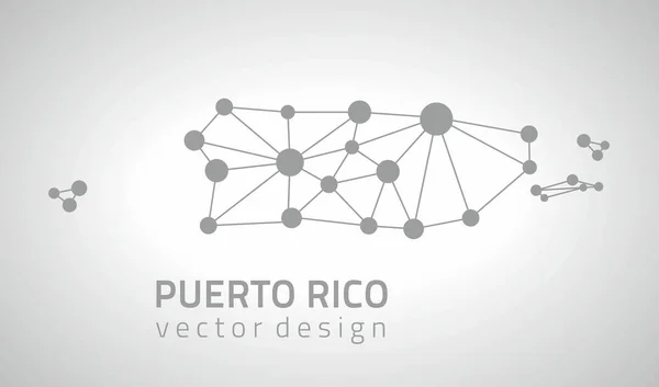 Puerto Rico Dot Vector Triangle Grey Map — Stock Vector