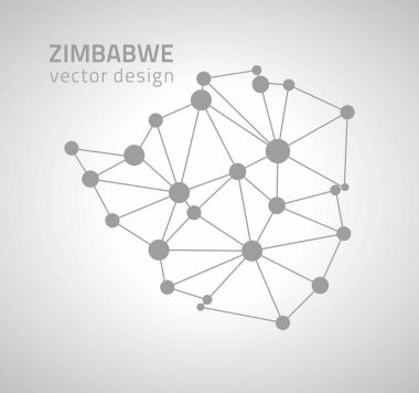 Zimbabve anahat gri vektör harita