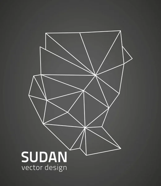 Векторная Полигональная Карта Судана — стоковый вектор