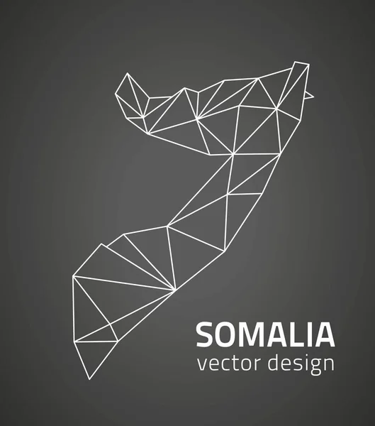 Векторная Карта Сомали Чёрным Контуром — стоковый вектор