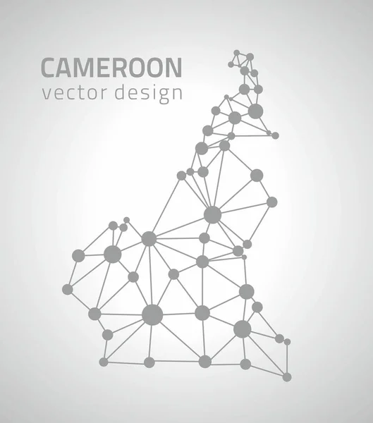 Cameroun Carte Vectorielle Grise Afrique — Image vectorielle