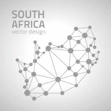 Güney Afrika vektör üçgen perspektif gri harita
