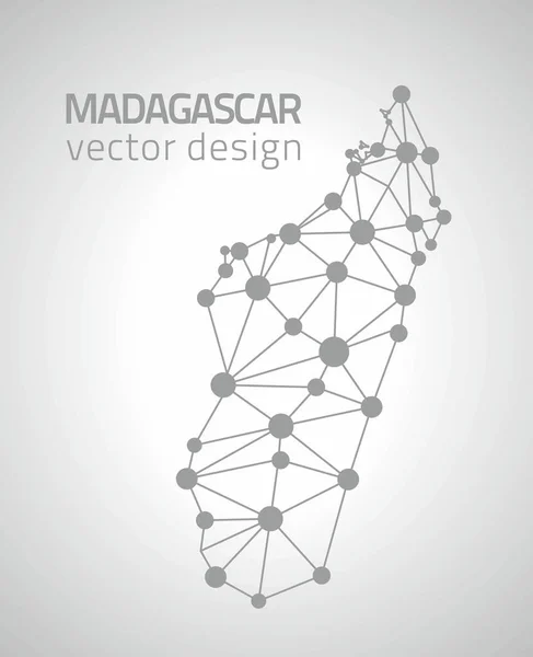 Madagascar Point Gris Vecteur Perspective Triangle Carte Afrique — Image vectorielle