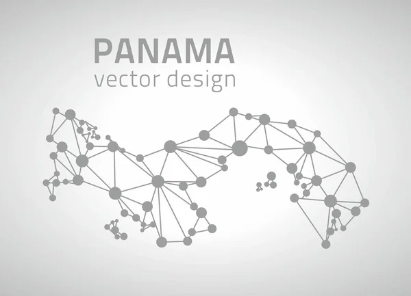 Panama Vector Outline Mosaic Grey Map — Stock Vector
