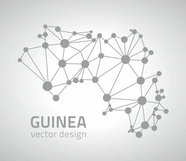 Guinée Contour Point Carte Vectorielle Grise Afrique — Image vectorielle