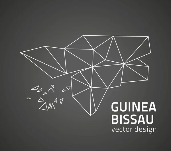 Guinea Bissau Dark Outline Vector Polygonal Map — Stock Vector