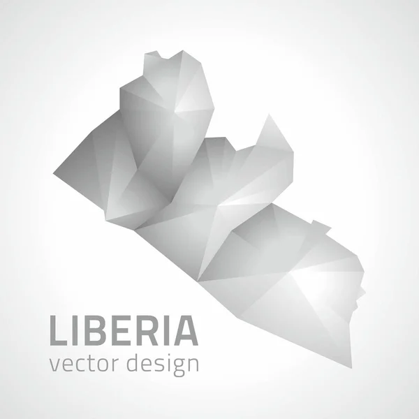 Liberia Vector Grey Silver Polygonal Map — Stock Vector