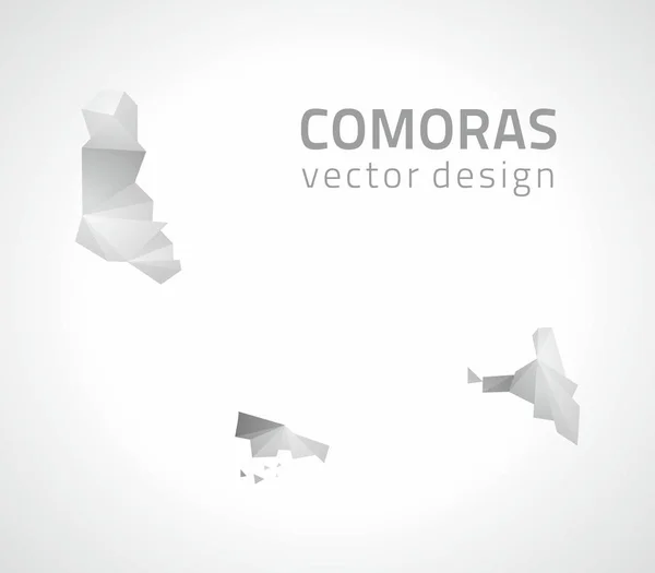 Comoros Mosaic Grey Vector Outline Perspective Map — Stock Vector