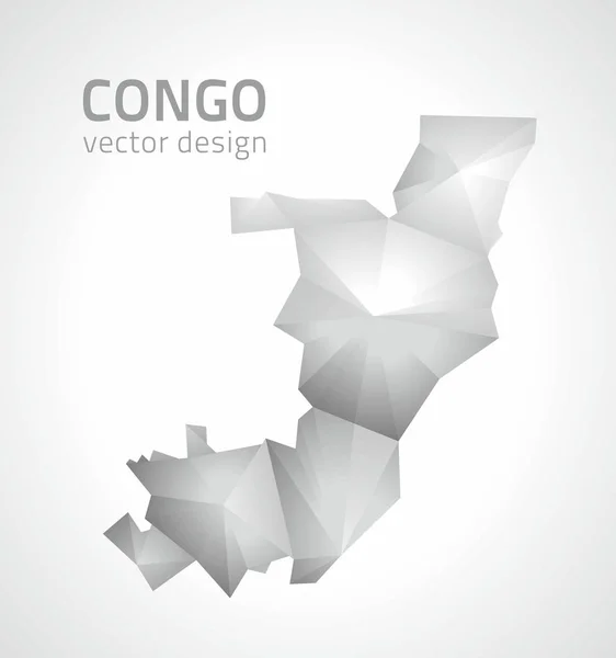 Congo Mosaic Vector Grey Perspective Triangle Map — Stock Vector