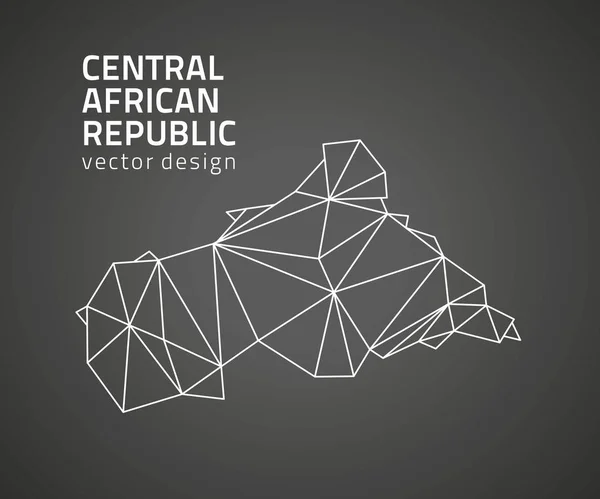 Central African Republic Vector Black Contour Perspective Map — Stock Vector