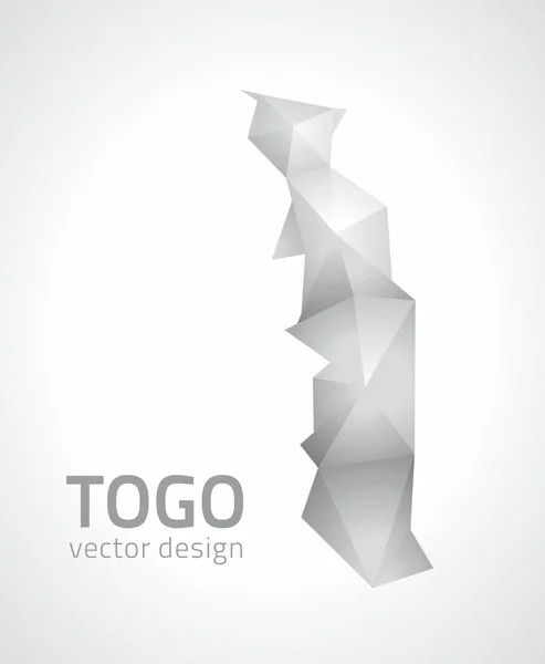 Togo Vector Grey Geometry Polygonal Map — Stock Vector