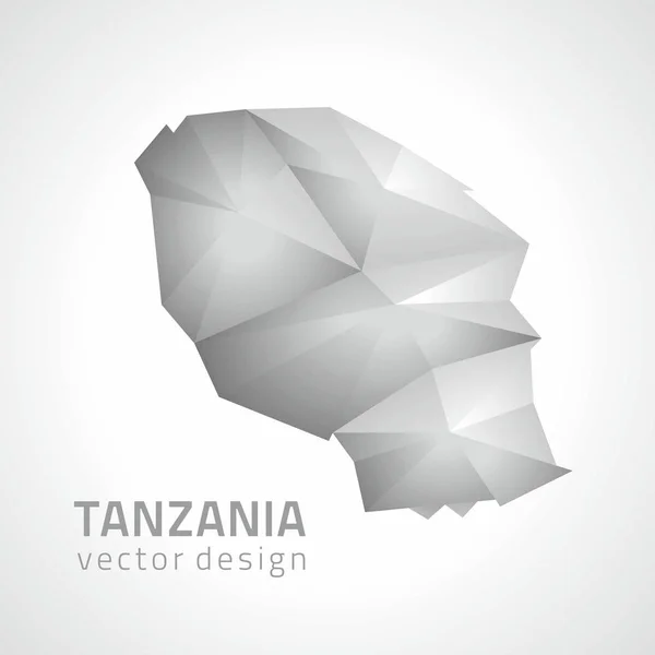 Карты Перспектив Серого Векторного Треугольника Танзании — стоковый вектор