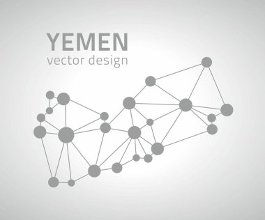 Yemen üçgen kontur nokta gri vektör harita
