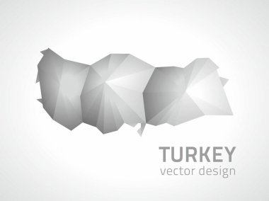 Türkiye'de poligonal Mozaik Gri vektör harita