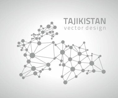 Tacikistan vektör gri anahat perspektif harita