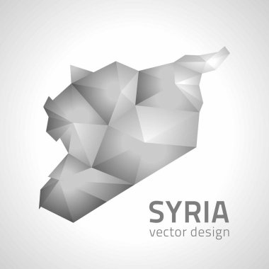 Suriye gri ve gümüş poligonal üçgen vektör harita