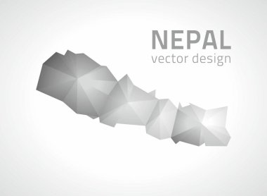 Nepal mozaik poligonal üçgen vektör gri harita