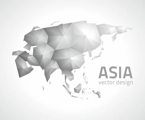 Asia Triangolo Vettore Grigio Argento Mappa Poligonale — Vettoriale Stock